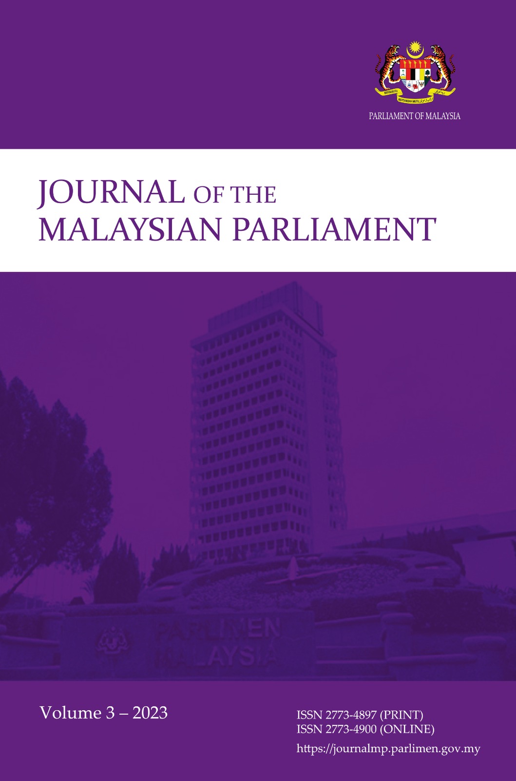 					View Vol. 3 (2023): Journal of the Malaysian Parliament
				